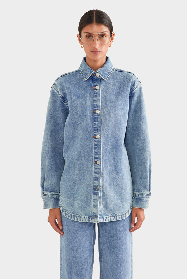 Relaxed Denim Shirt - Light Blue