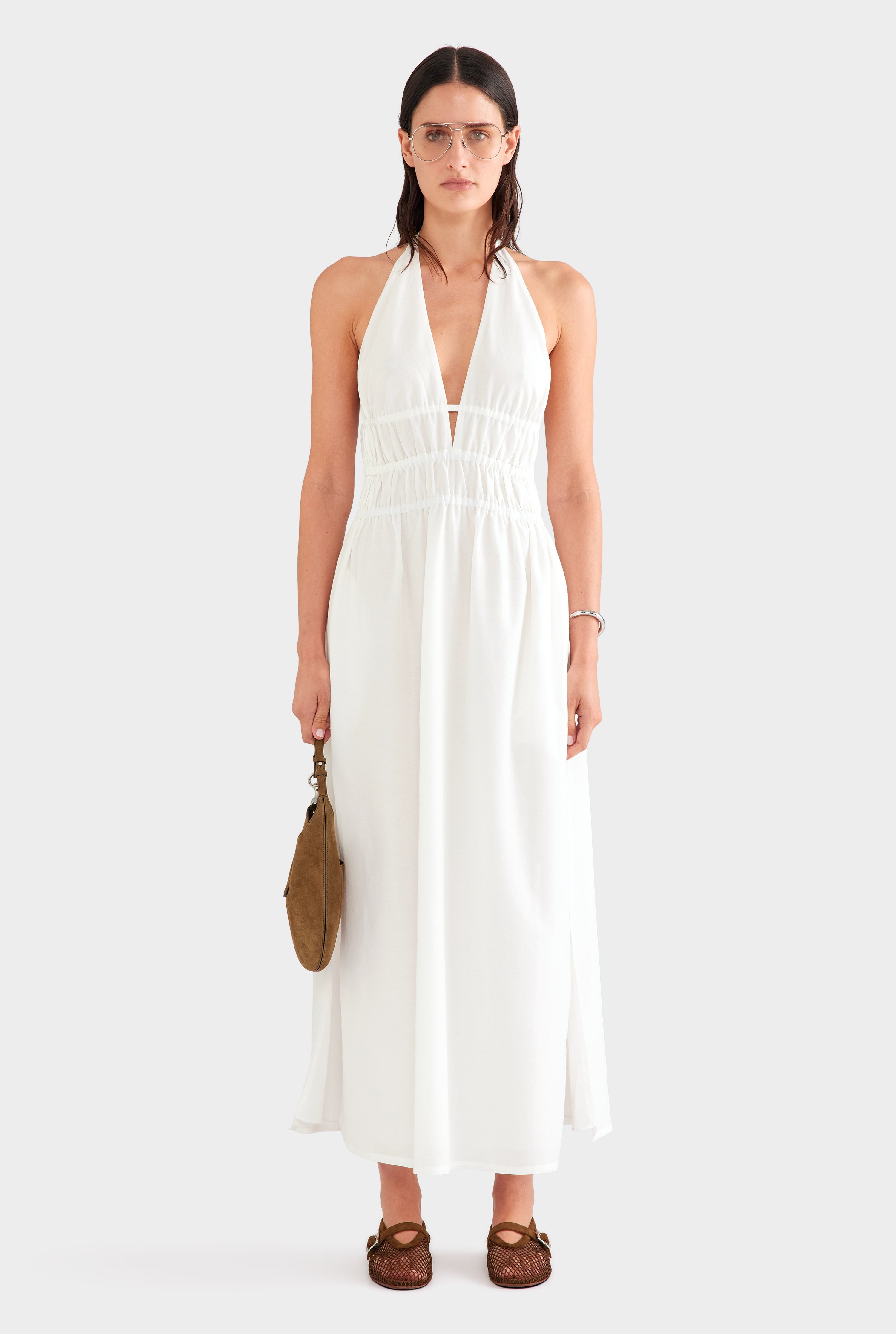 venroy halter dress Womens Womens Silk Halter Maxi Dress Black
