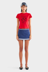 Track Jersey Mini Skirt - Navy/Off White