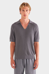 Lightweight Knit Polo - Granite Grey