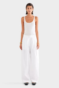 Tailored Lightweight Cotton Pant - White