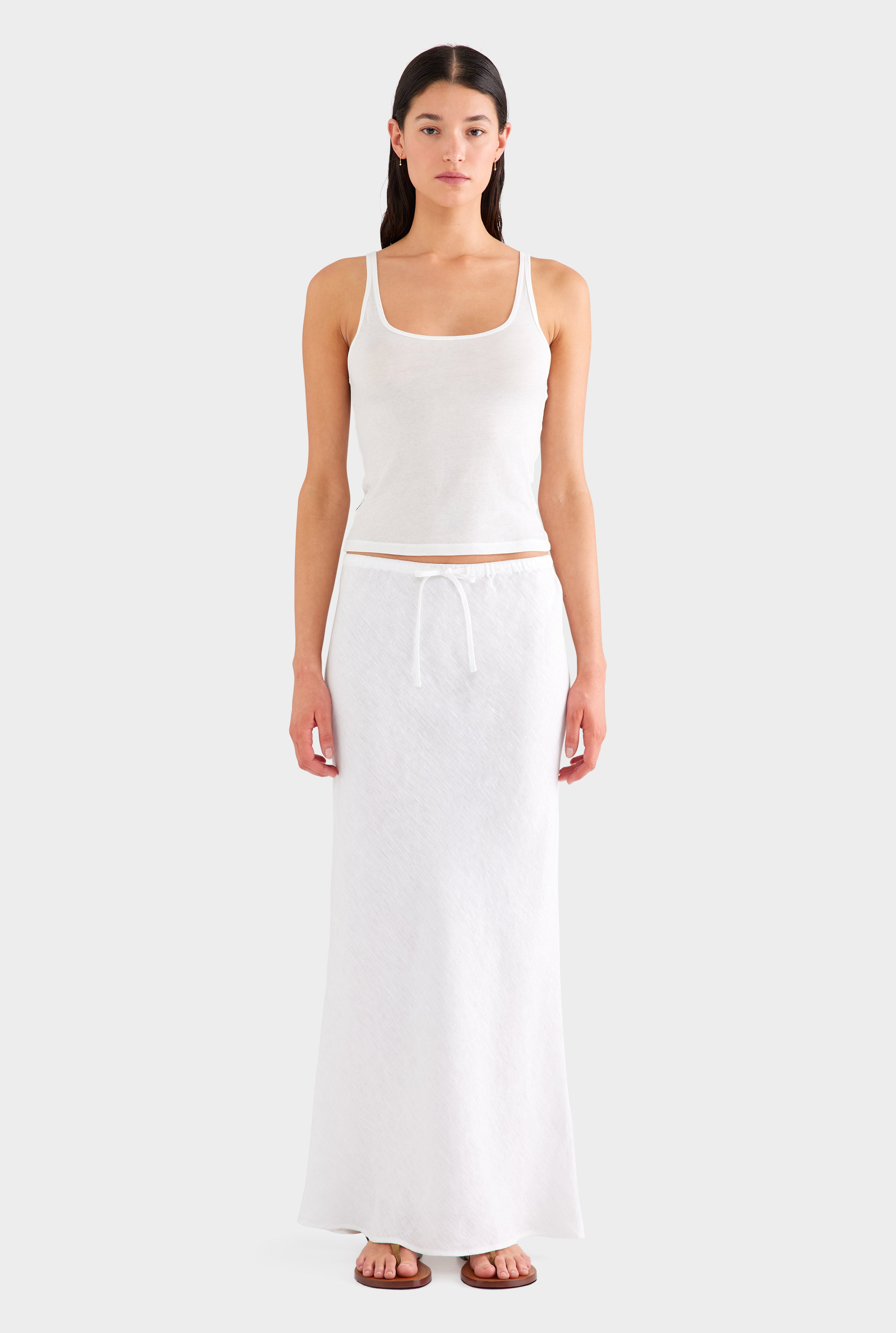 Venroy Womens White Drawstring Bias Skirt – VENROY US