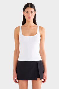 Rib Jersey Tank - White