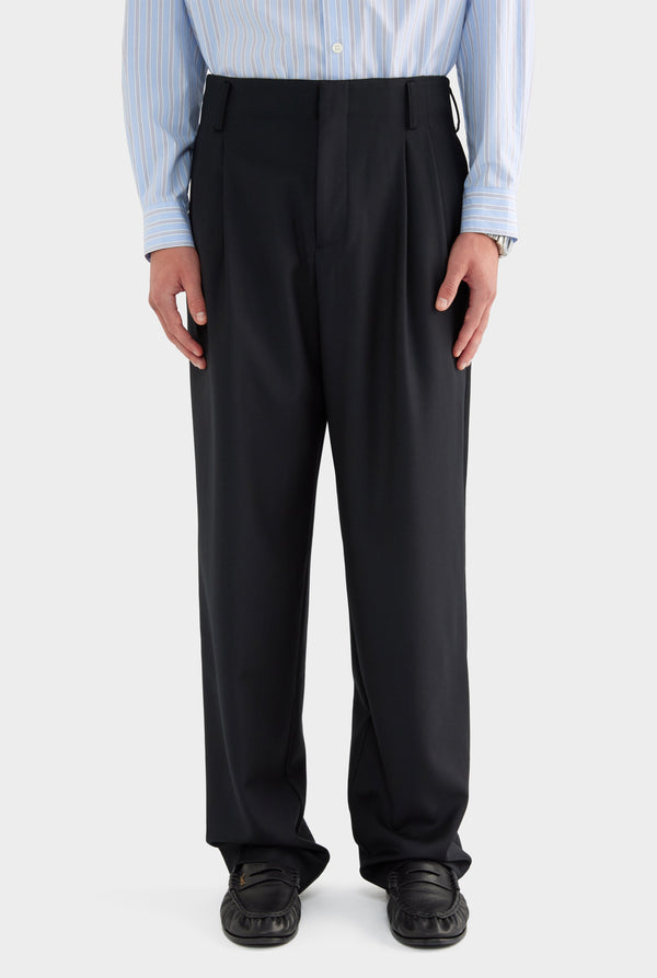 Tailored Wool Suit Trouser - Black