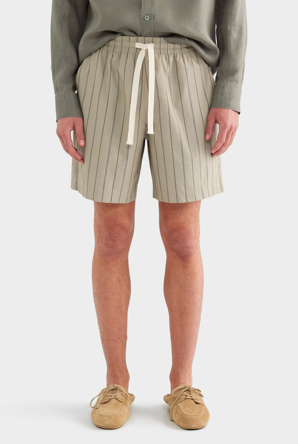 Stripe Lounge Short - Dried Sage/Forest Stripe