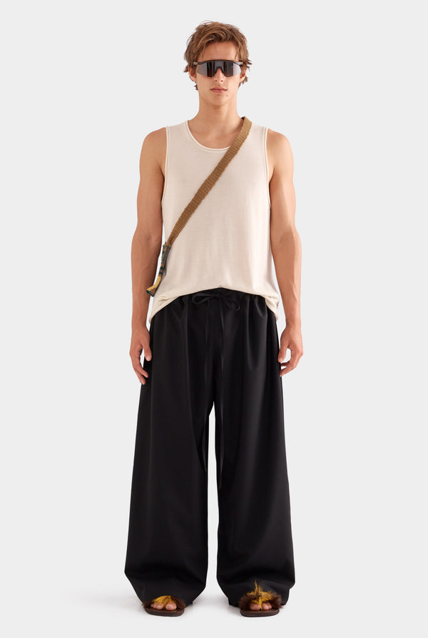 Paperbag Wool Pant - Black