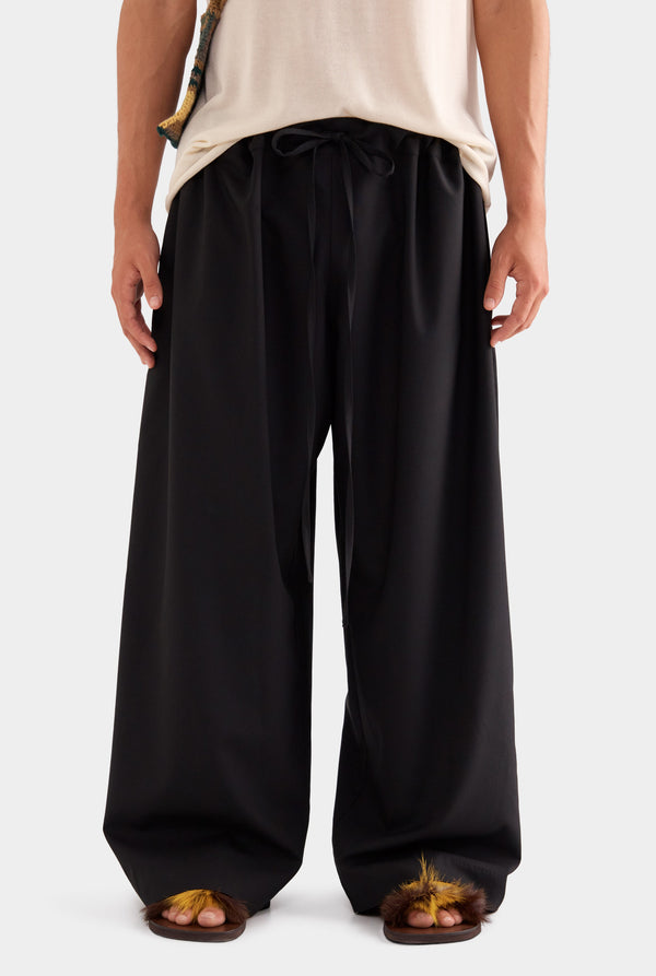 Paperbag Wool Pant - Black