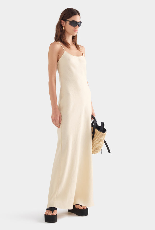 Linen Slip Dress - Dusty Yellow