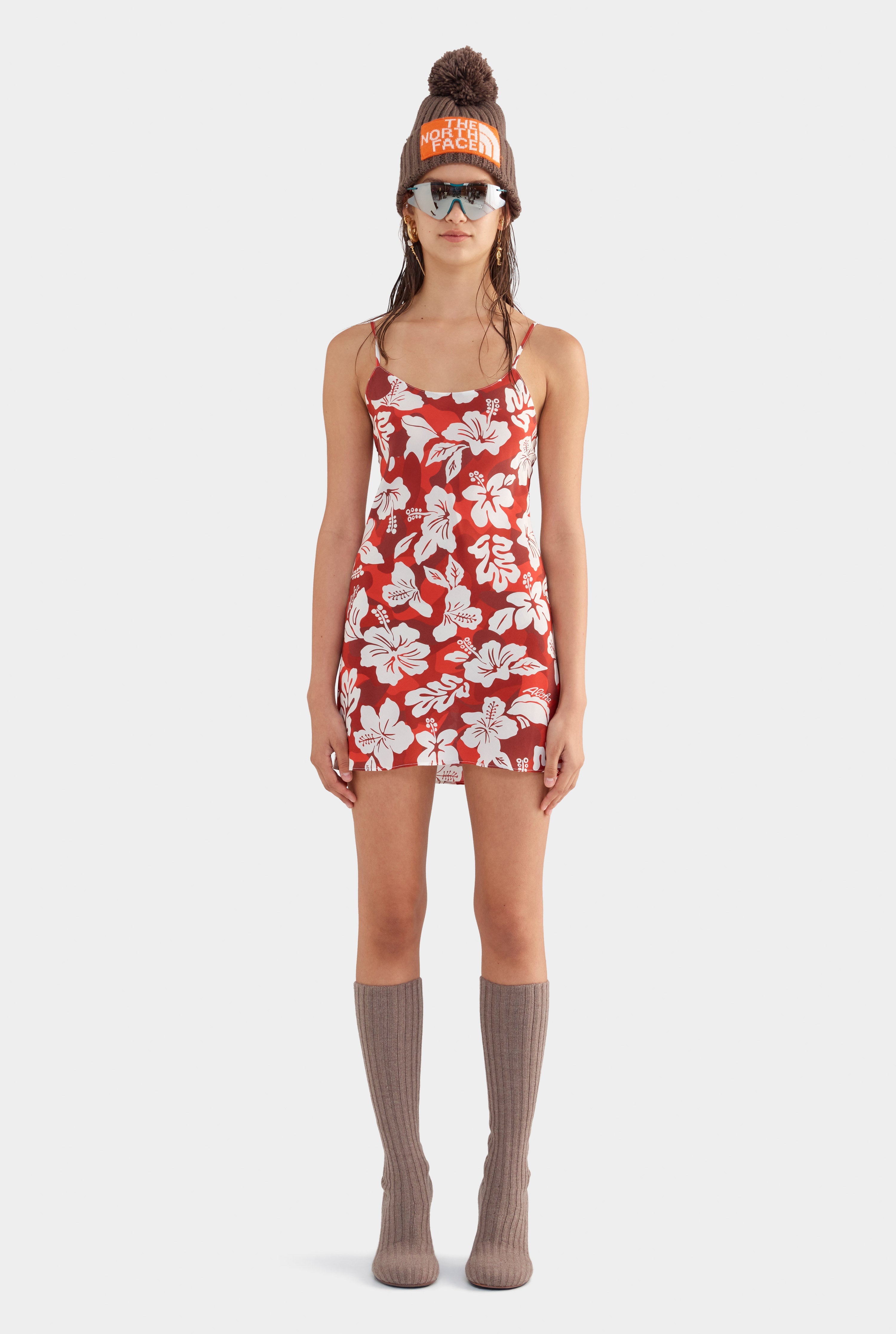 camo slip dress Camouflage midi with lace 100% Silk Pink Green Cactus Camo Slip
