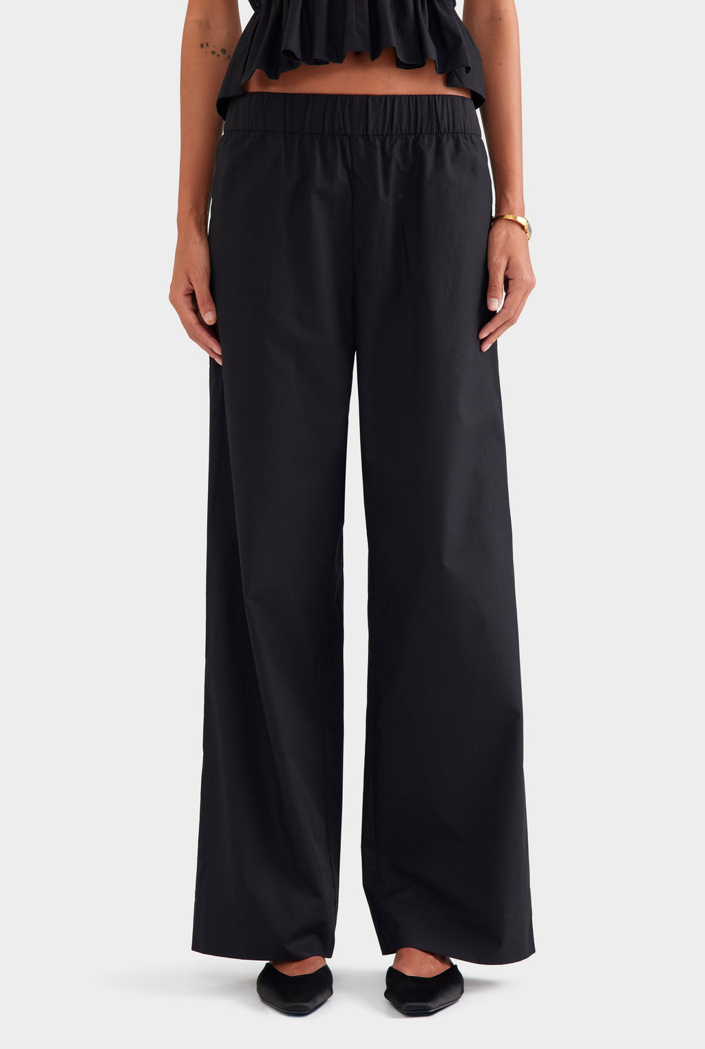 Heavy Cotton Poplin Pant - Black