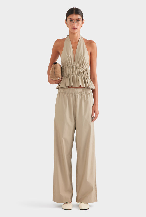 Heavy Cotton Poplin Pant - Pebble