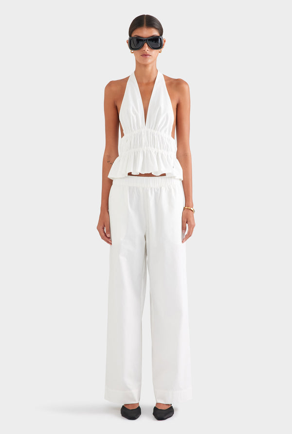 Heavy Cotton Poplin Pant - White