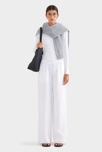 Wide Leg Linen Pant - White