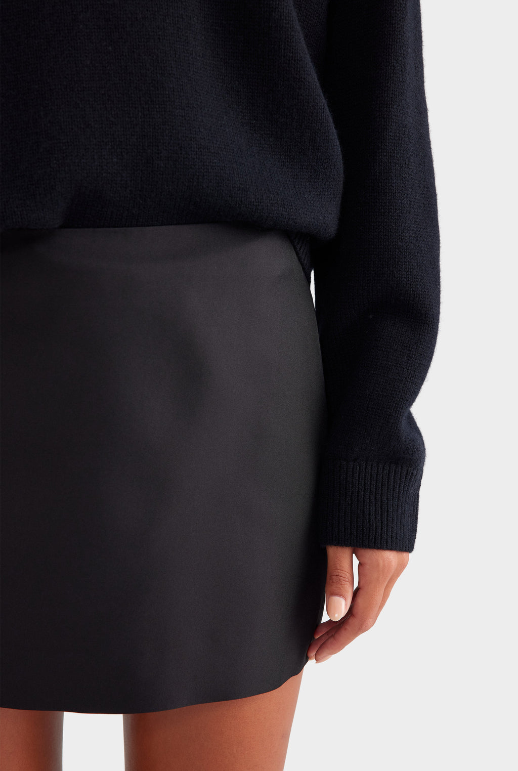 Silk Mini Skirt - Black