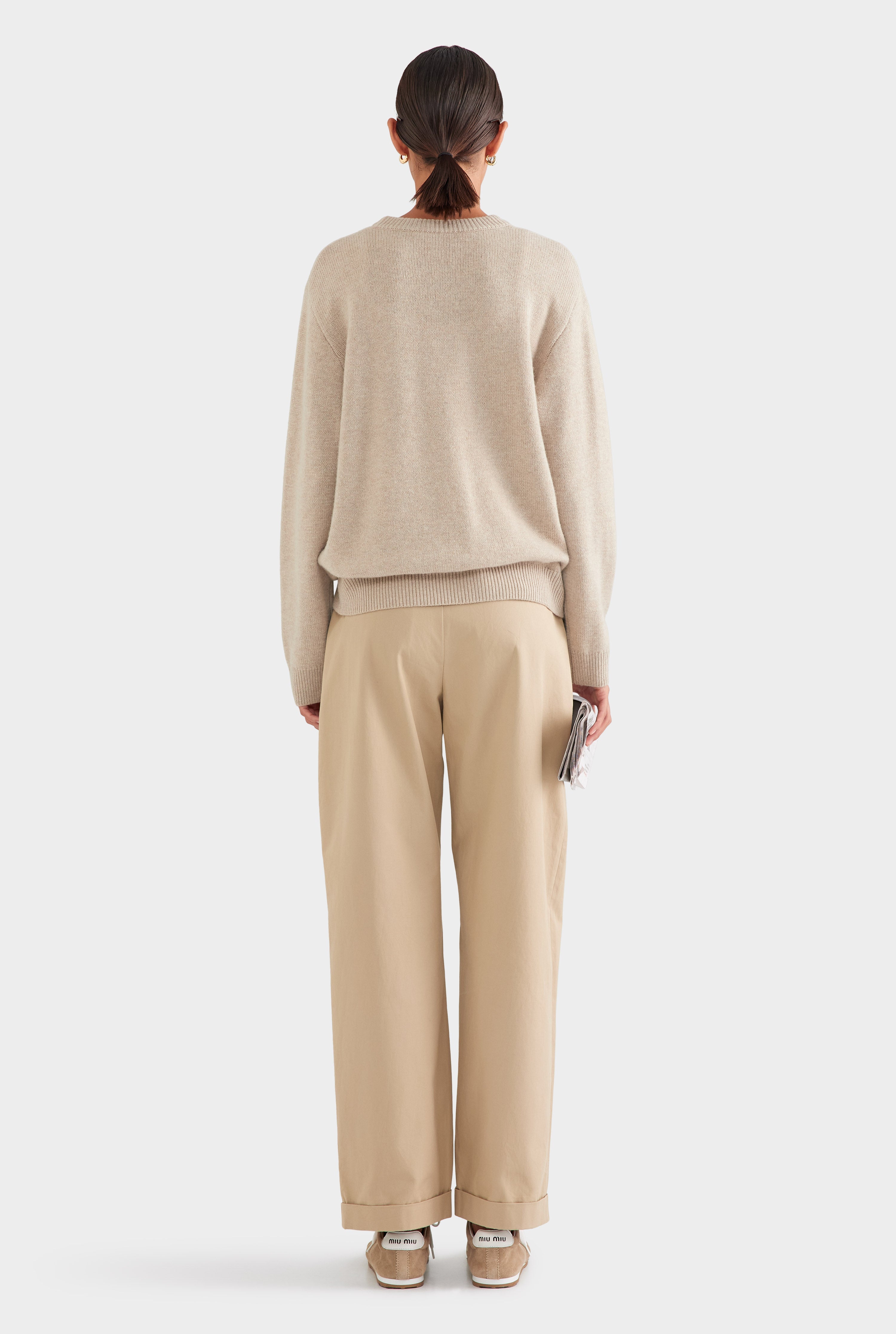 Oversized Wool Cashmere Sweater - Sand Marl
