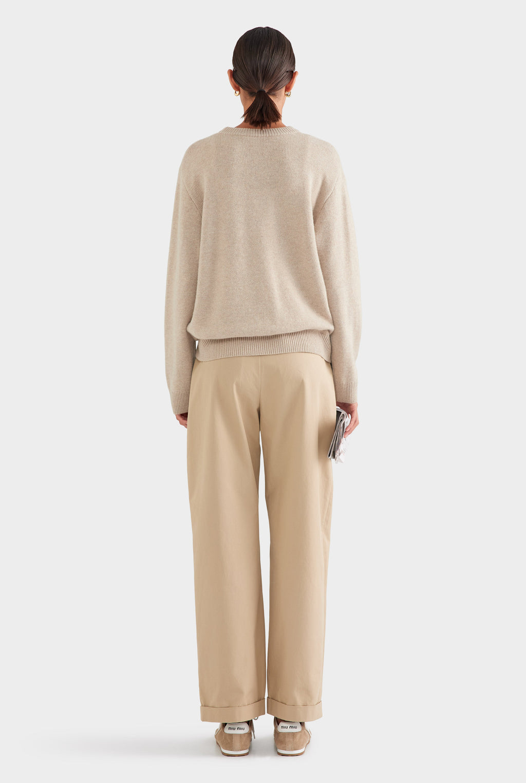 Oversized Wool Cashmere Sweater - Sand Marl