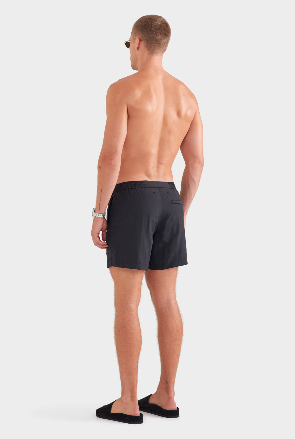 Solid Snaplock Swim Short - Black