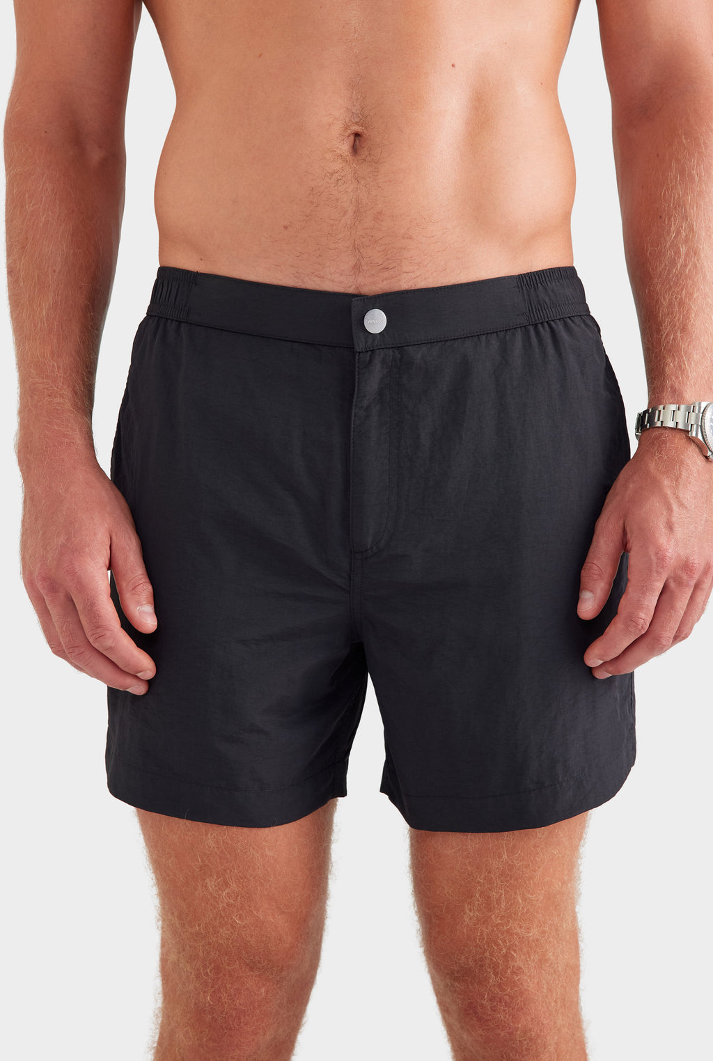 Solid Snaplock Swim Short - Black