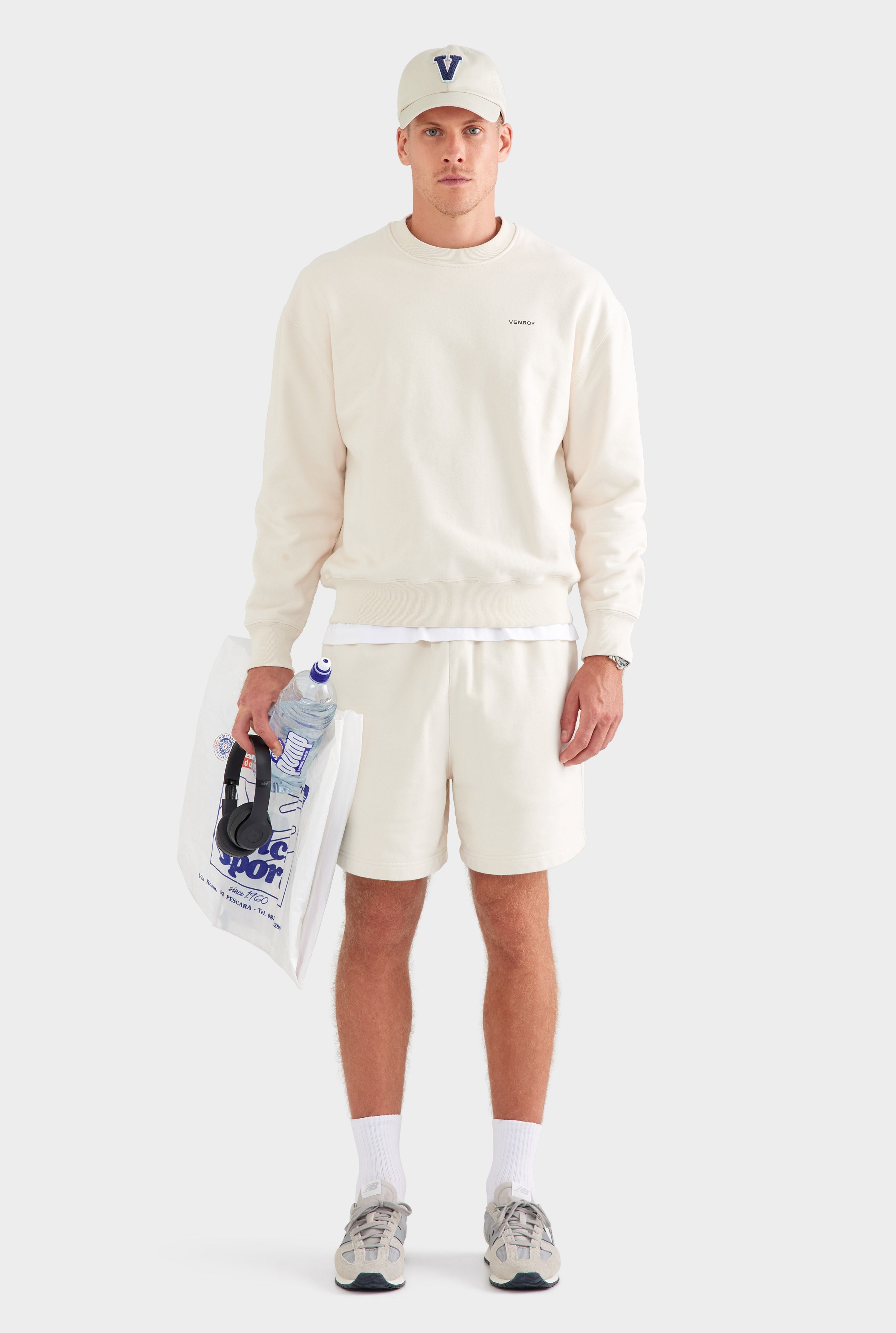 Fleece Track Crewneck - Cream