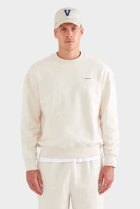 Fleece Track Crewneck - Cream
