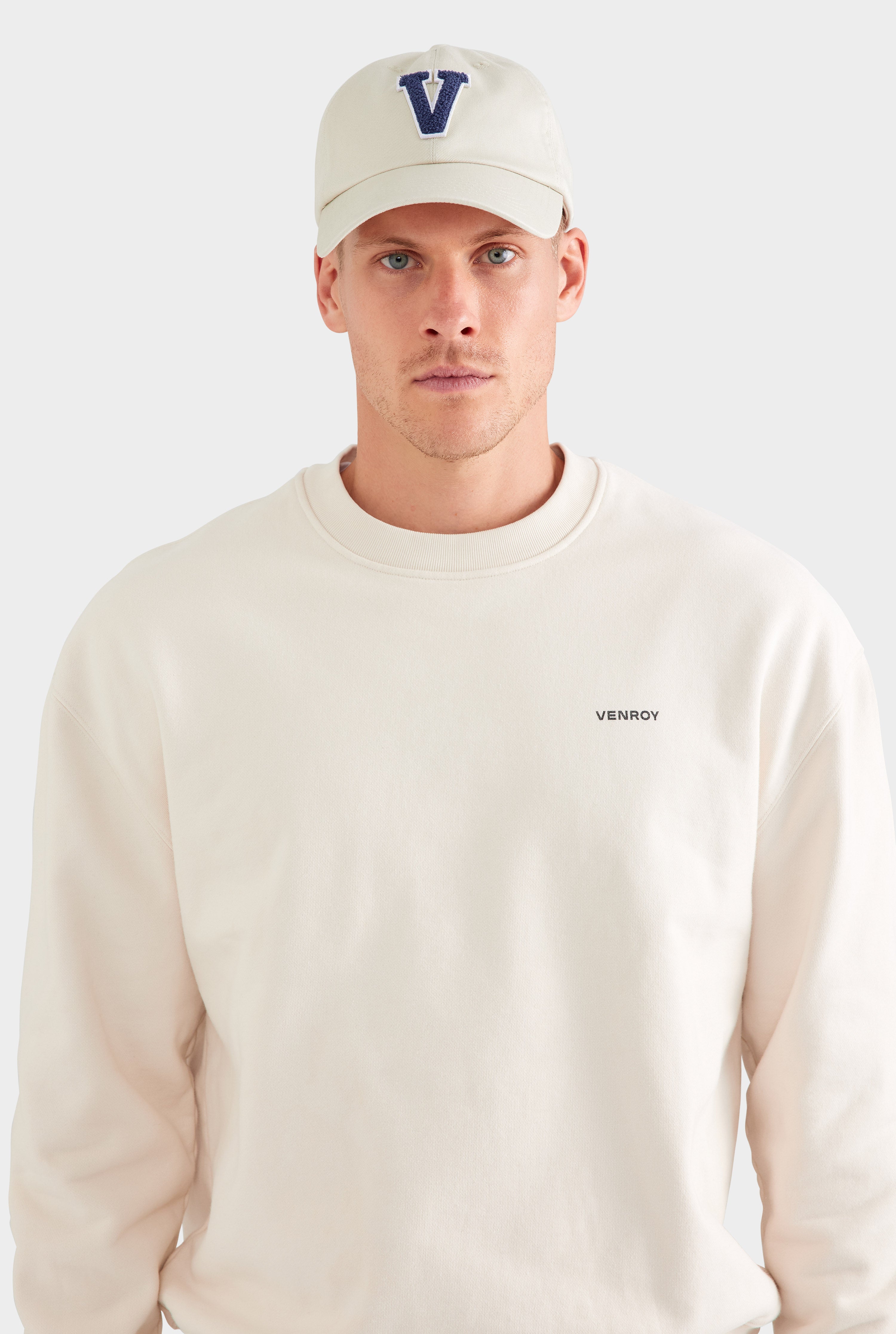 Fleece Track Crewneck - Cream