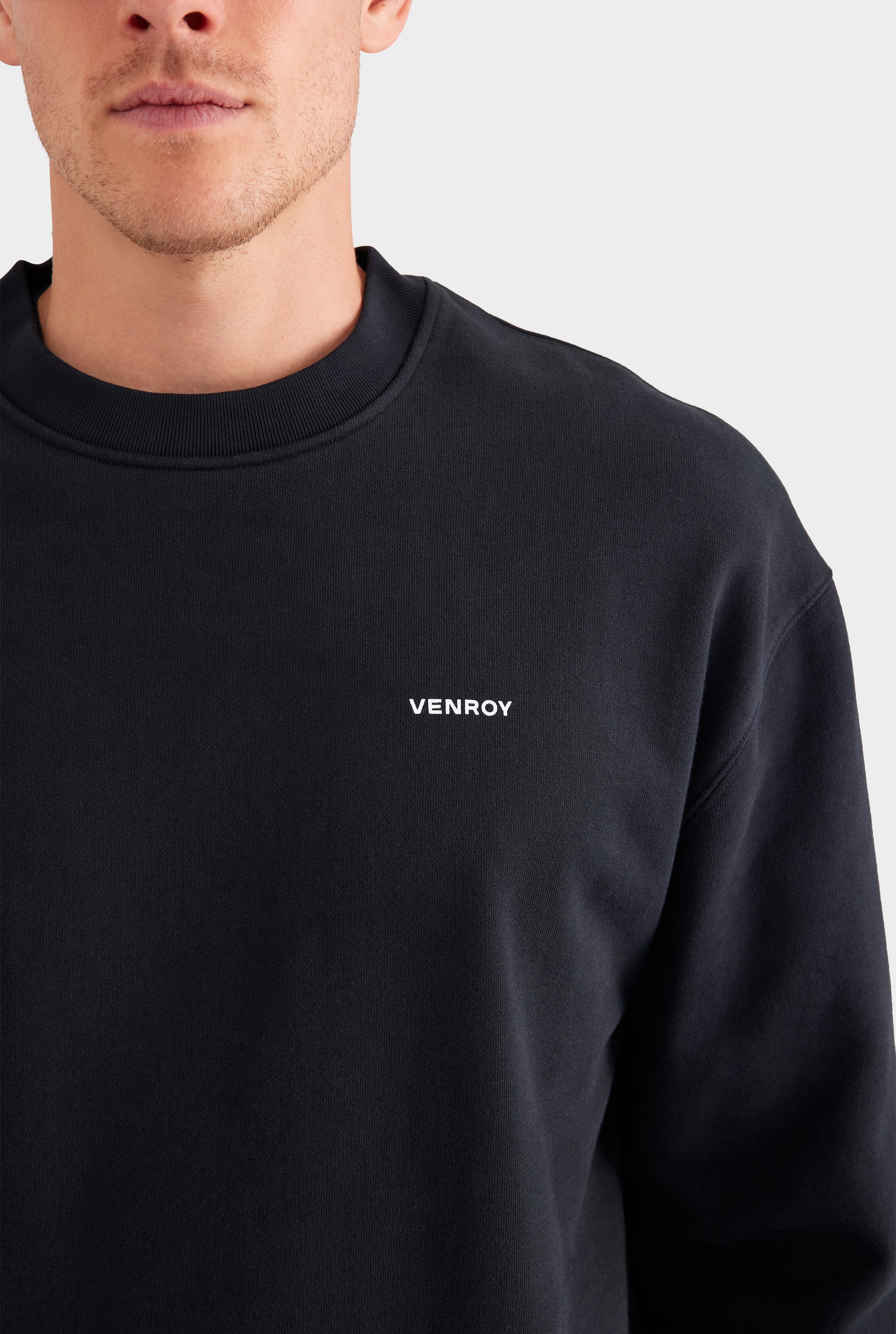 Fleece Track Crewneck - Black