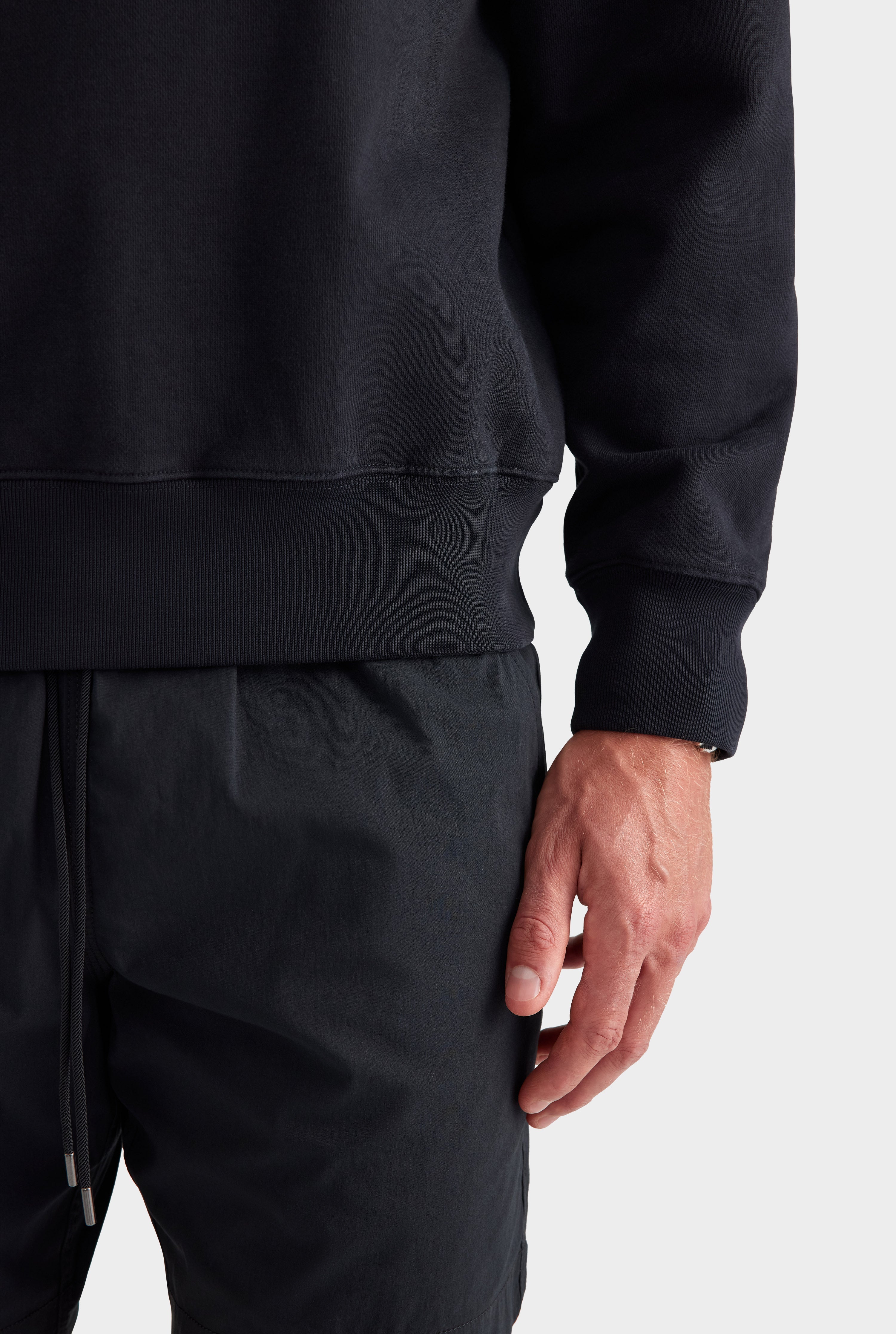 Fleece Track Crewneck - Black