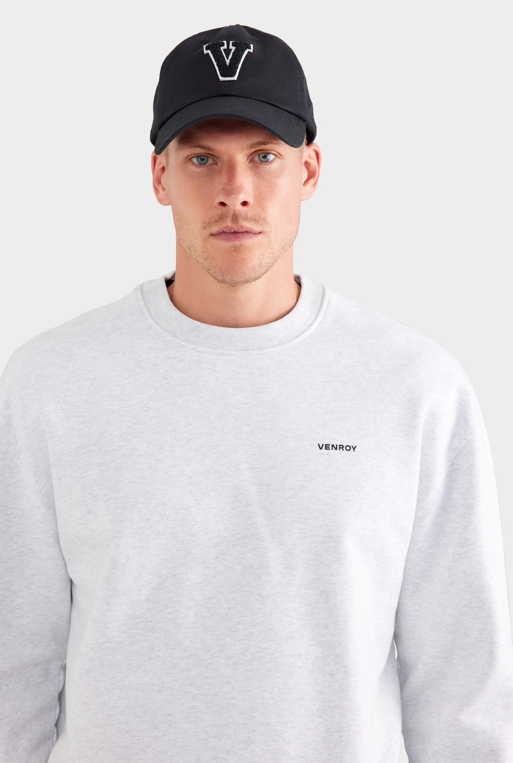 Fleece Track Crewneck - Light Grey Marl