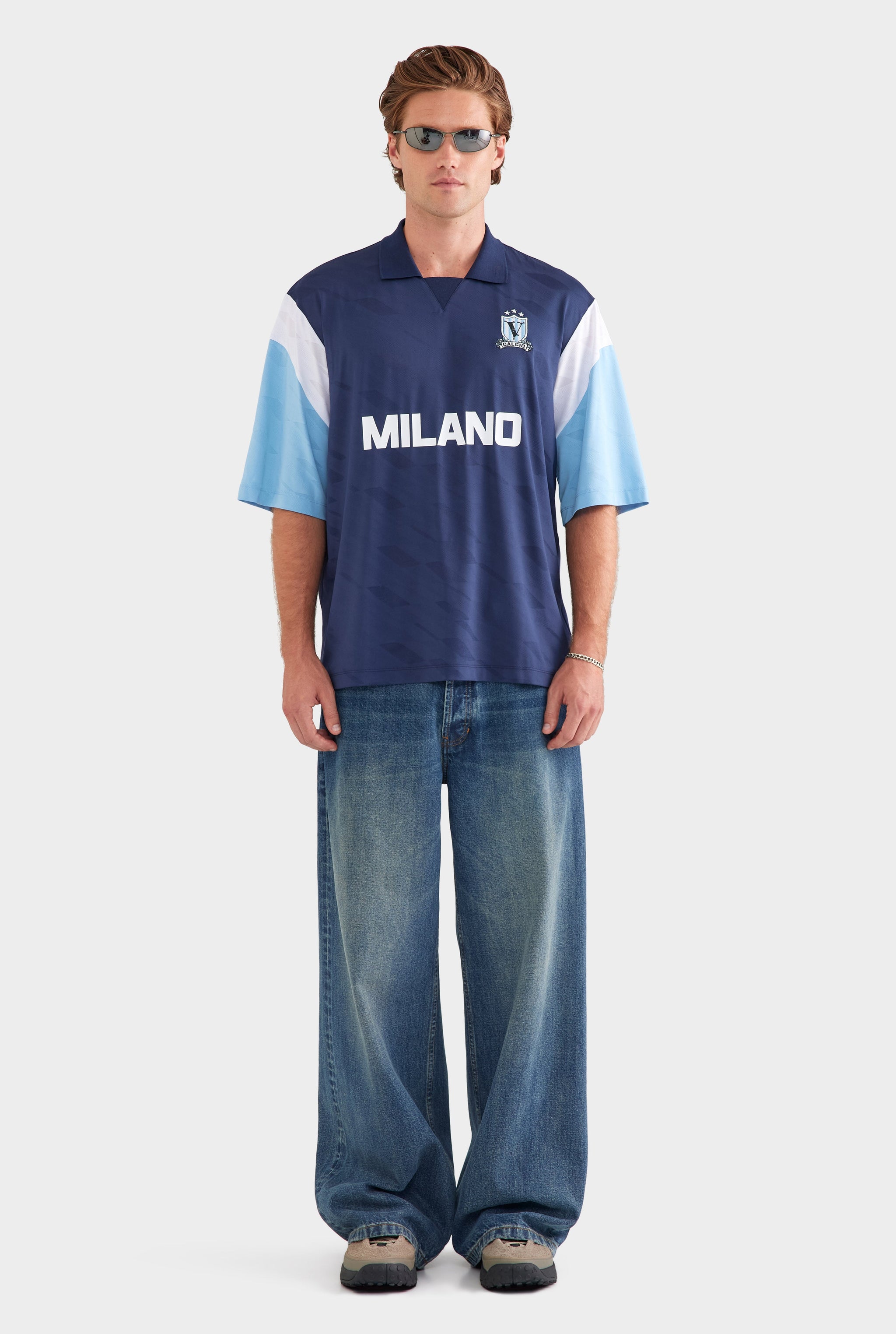 Milano Oversized Jersey - Navy/Blue/White
