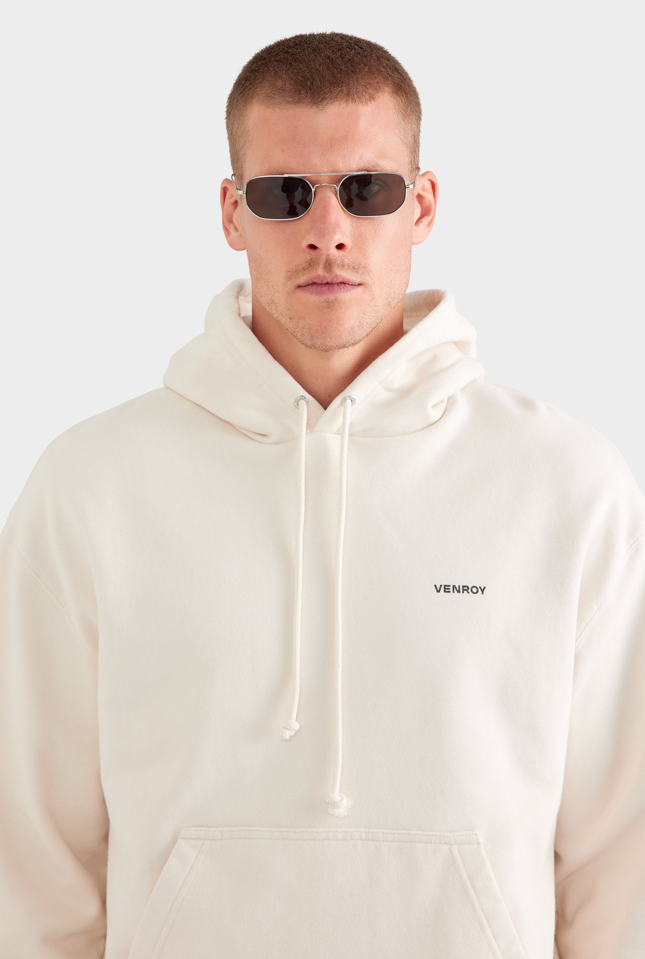 Fleece Track Hoodie - Cream