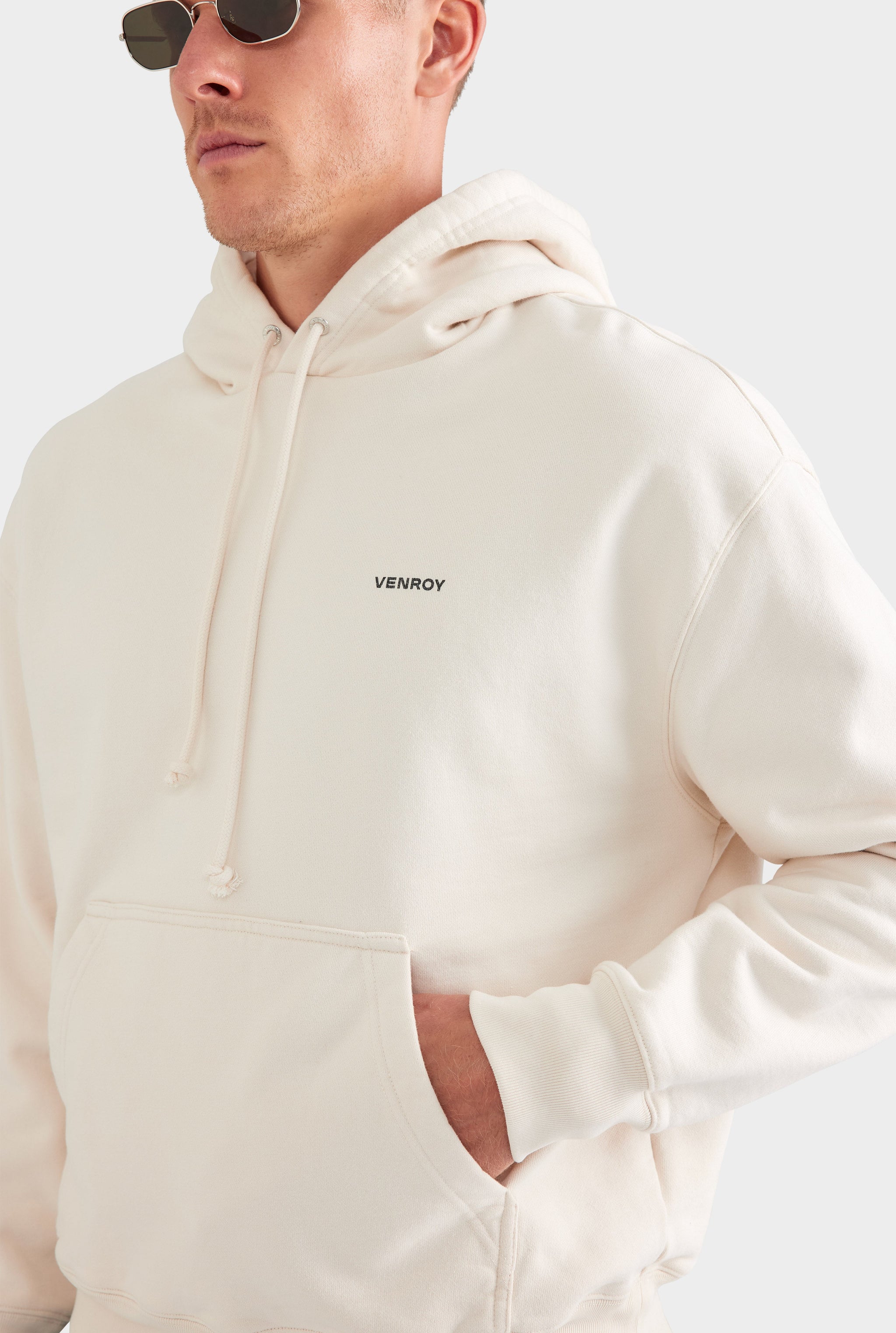 Fleece Track Hoodie - Cream