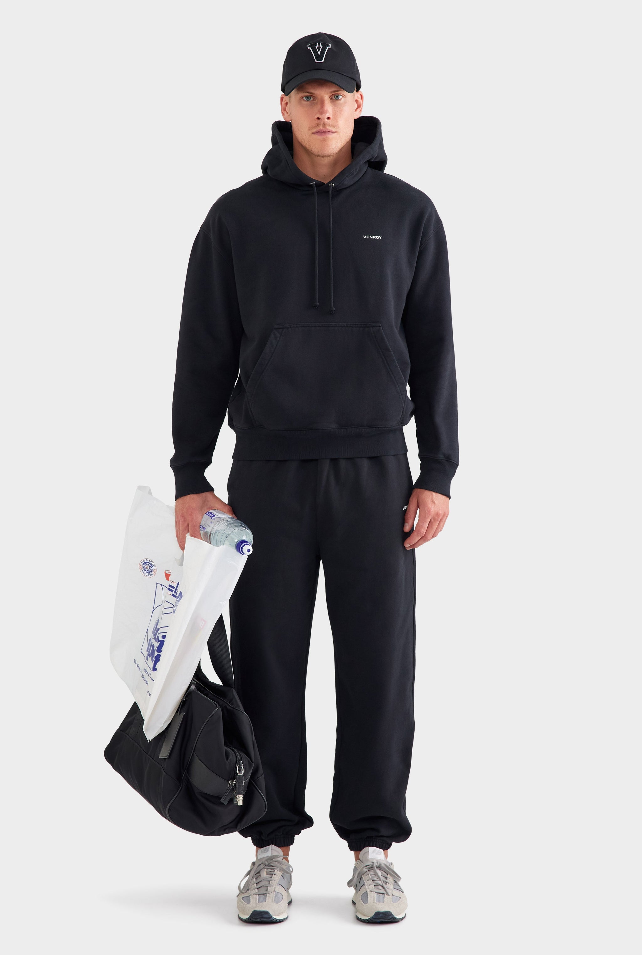Fleece Track Hoodie - Black