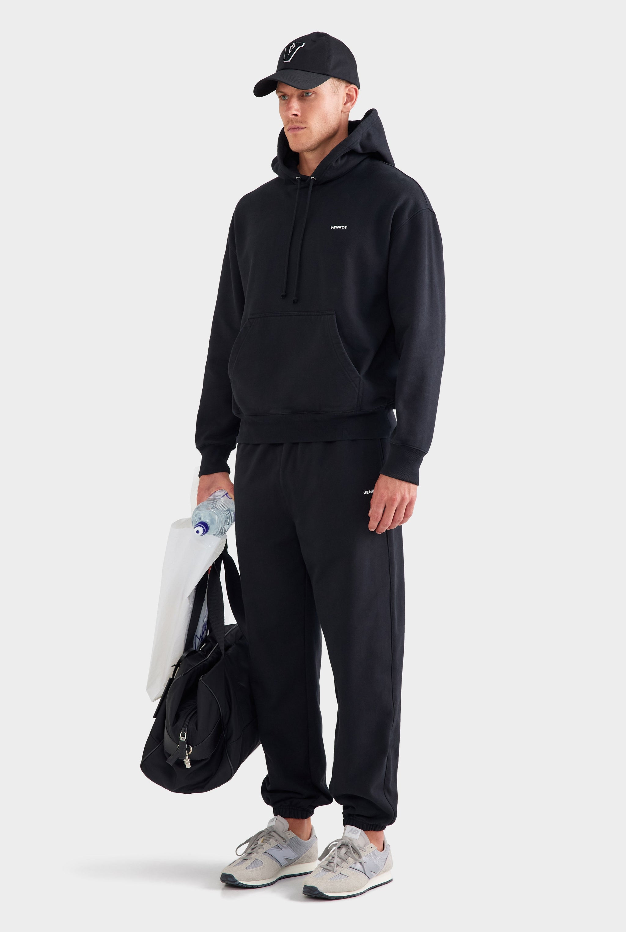 Fleece Track Hoodie - Black