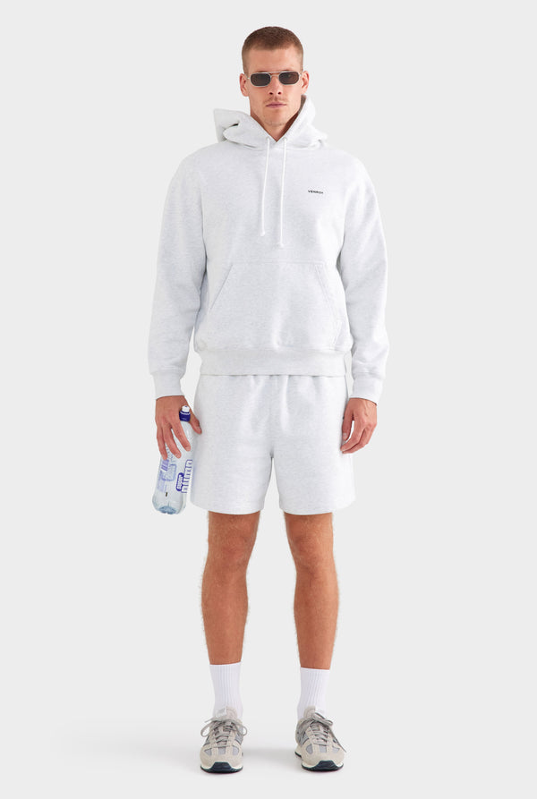 Fleece Track Hoodie - Light Grey Marl
