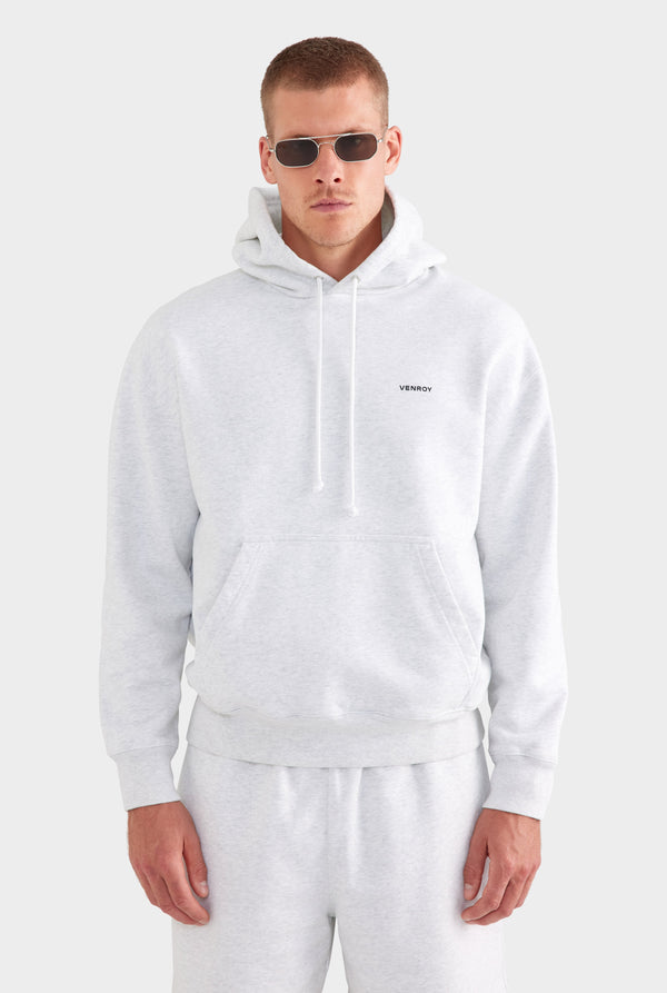 Fleece Track Hoodie - Light Grey Marl