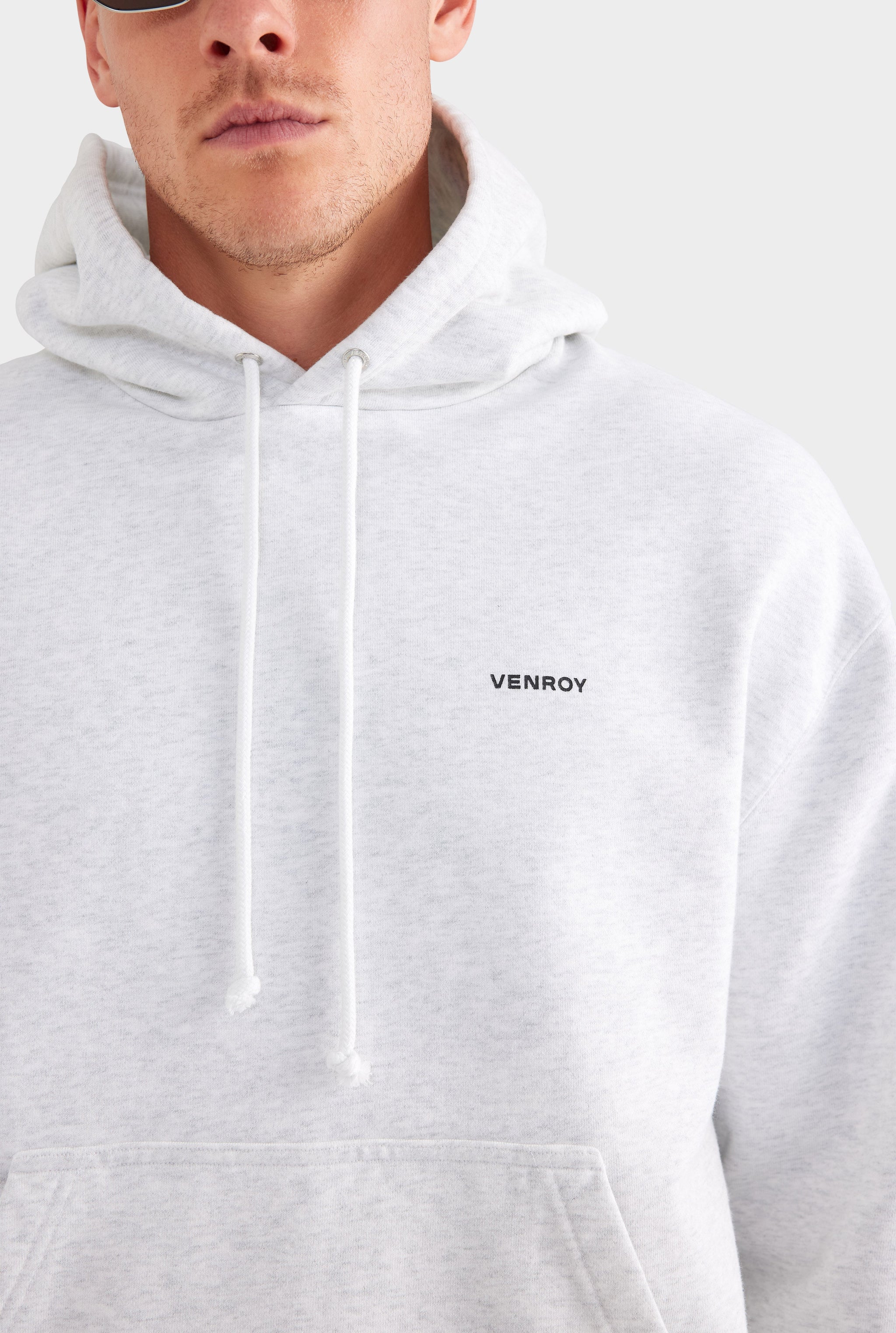 Fleece Track Hoodie - Light Grey Marl