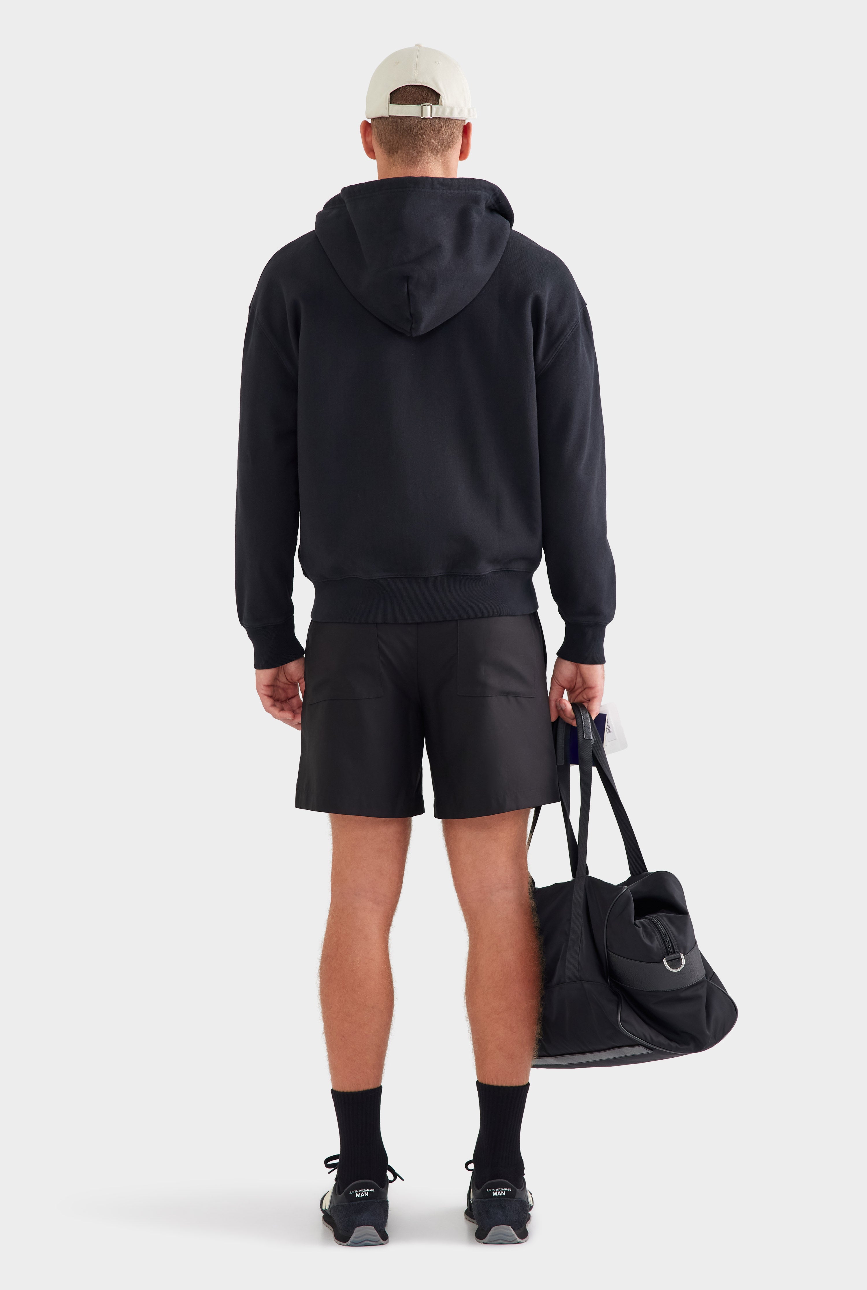 Fleece Track Zip Hoodie - Black