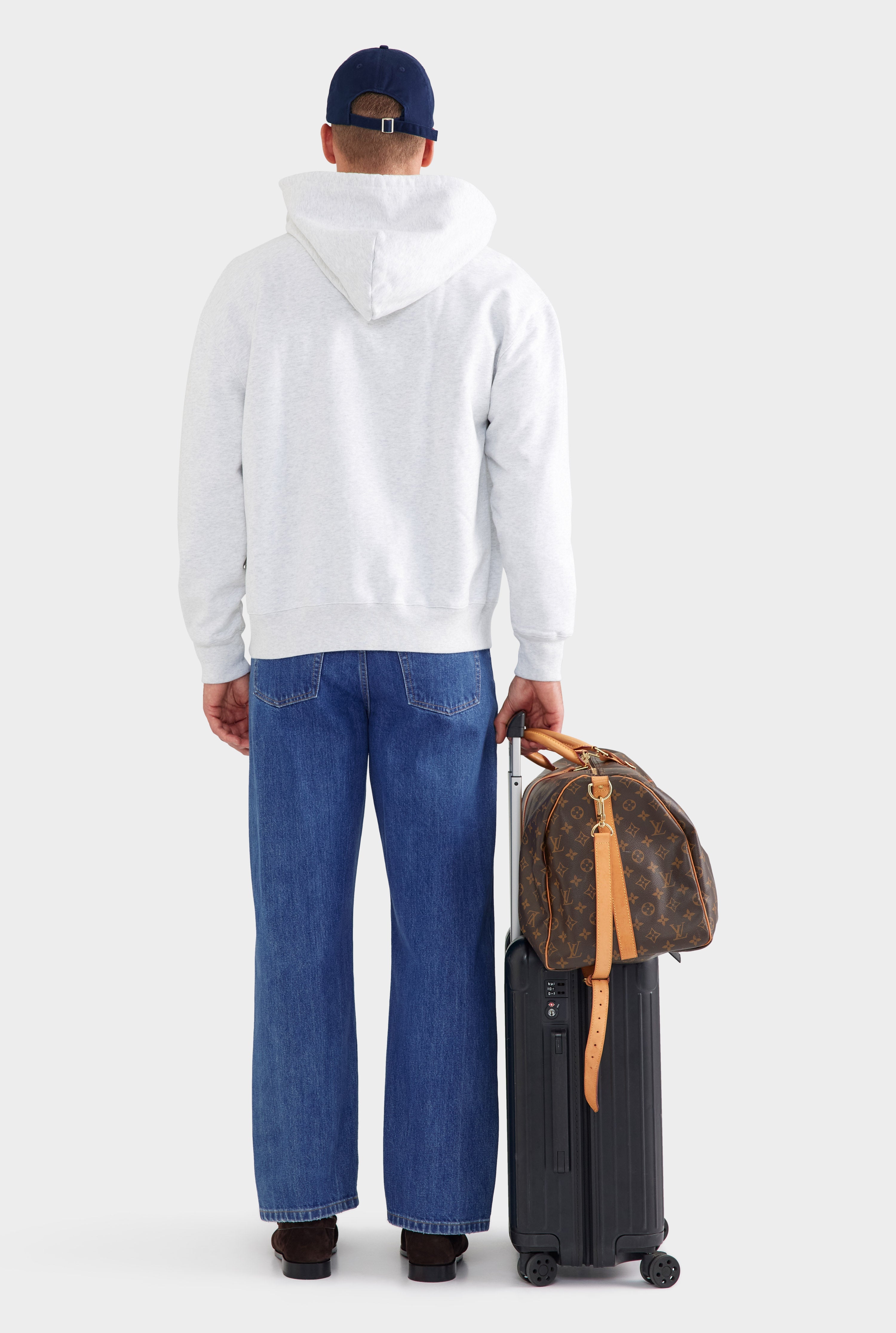 Fleece Track Zip Hoodie - Light Grey Marl