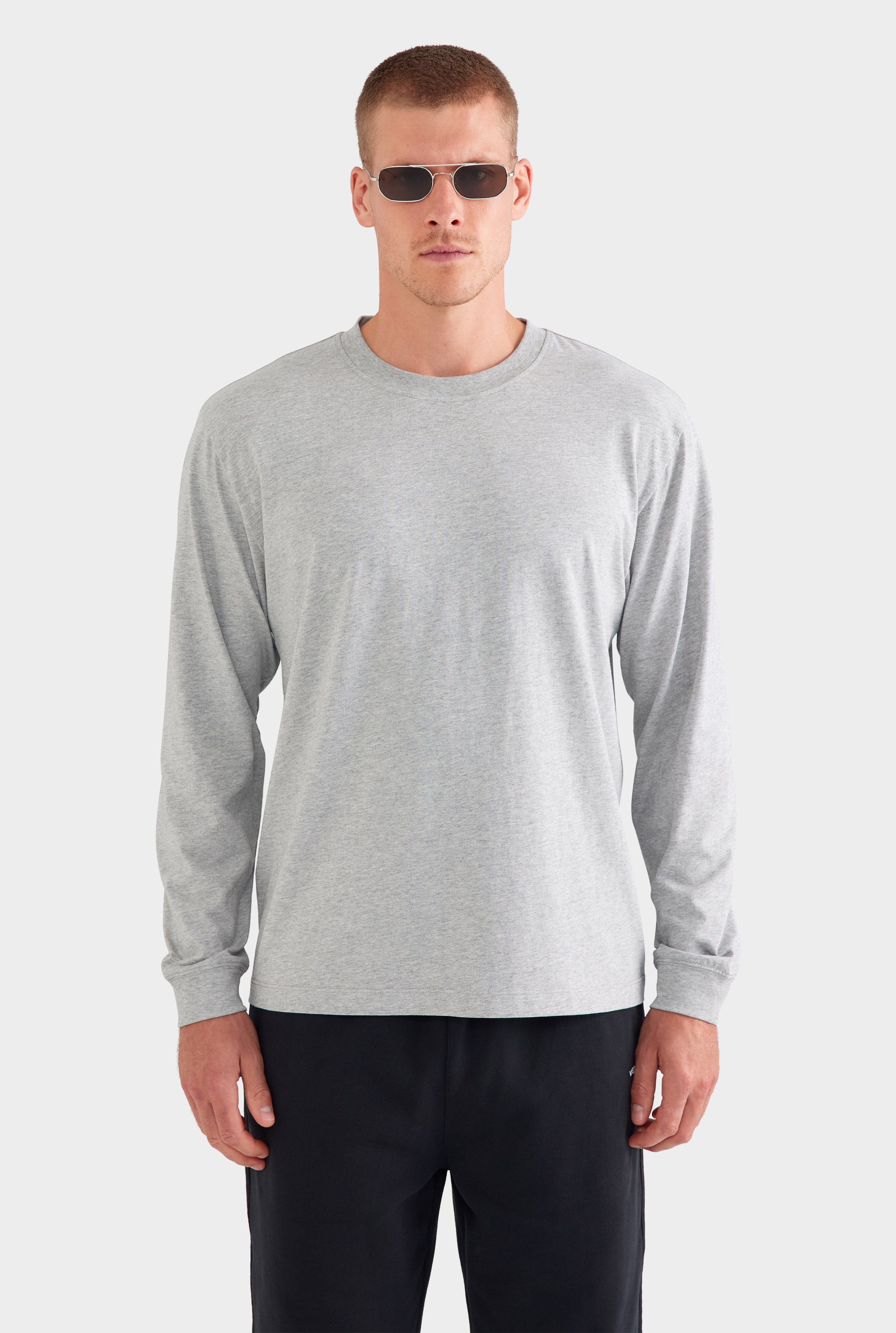 Standard Long Sleeve T Shirt - Grey Marl