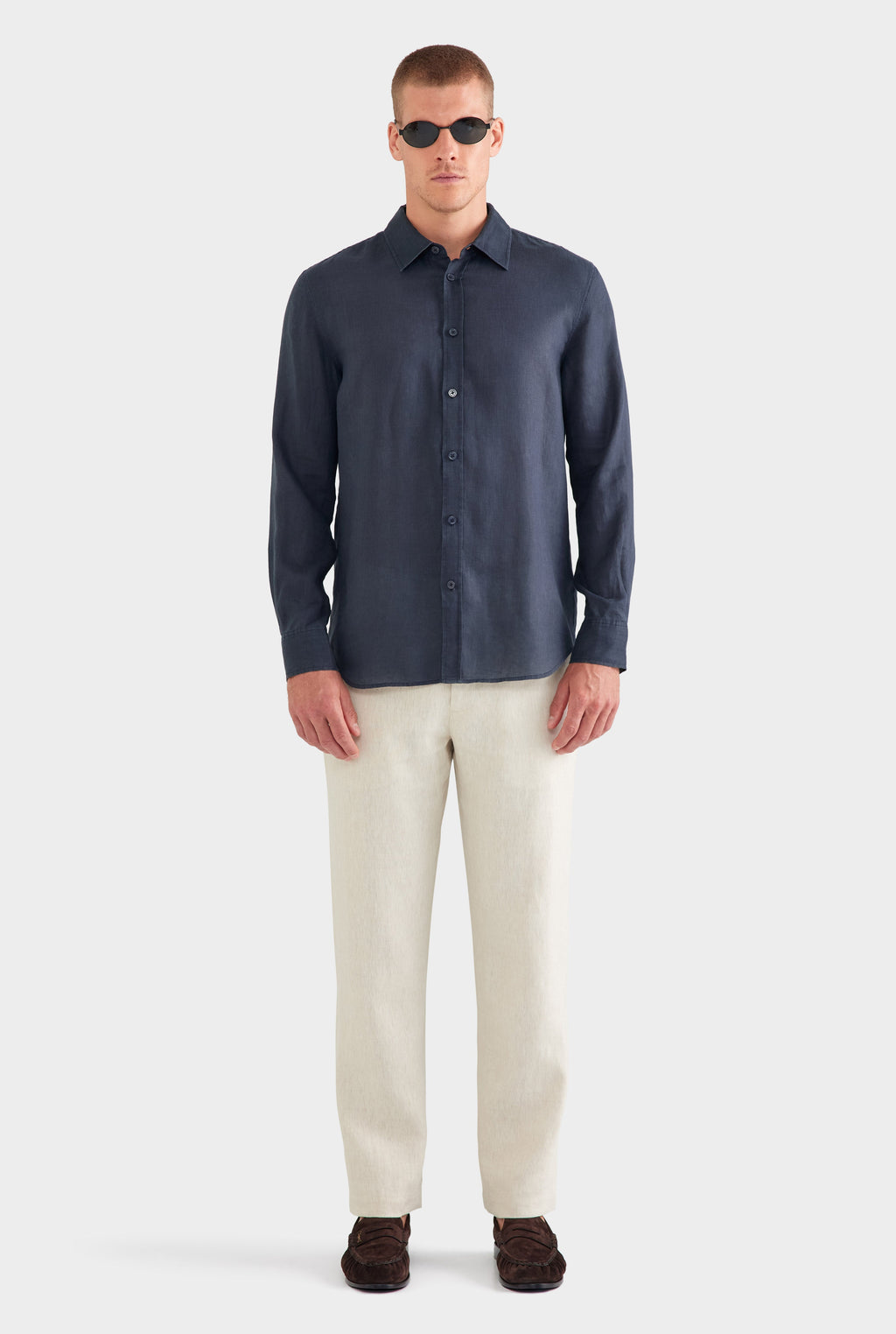 Linen Shirt - Navy