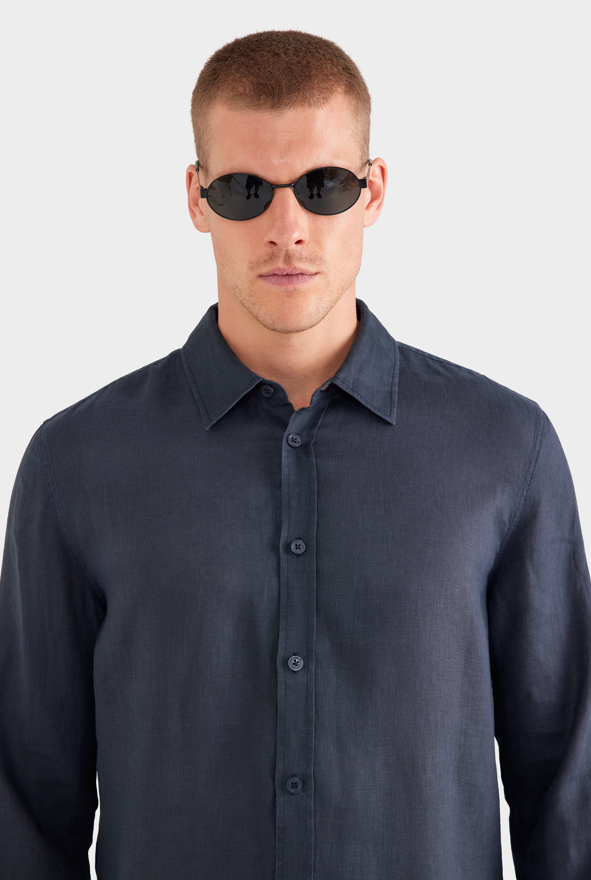 Linen Shirt - Navy