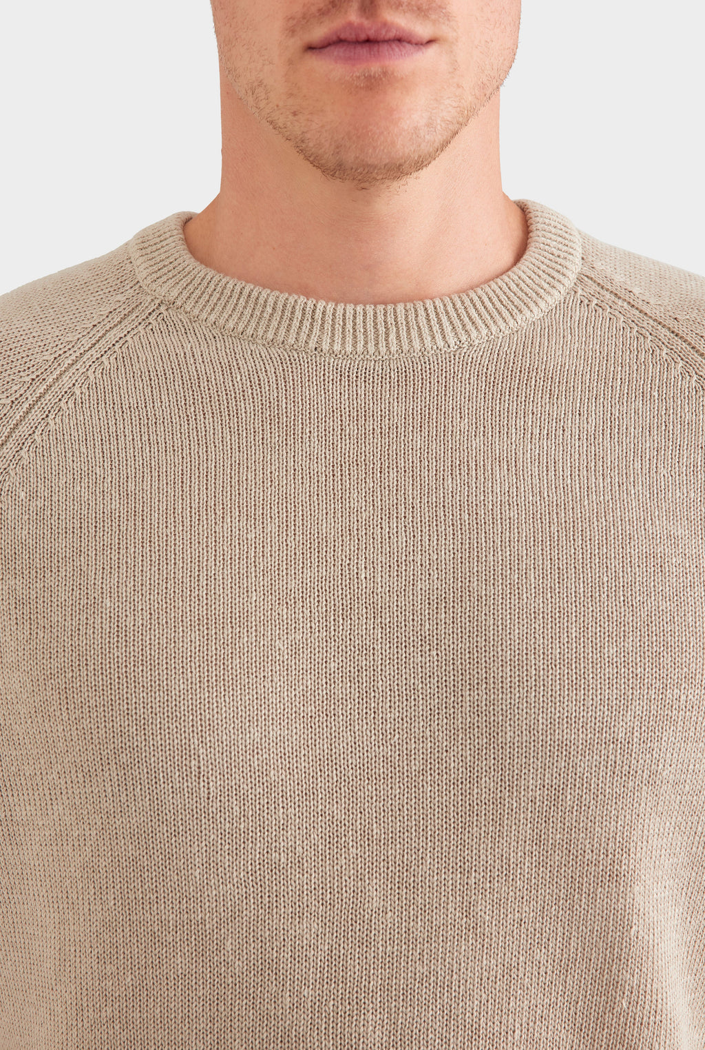 Linen Raglan Sweater - Taupe