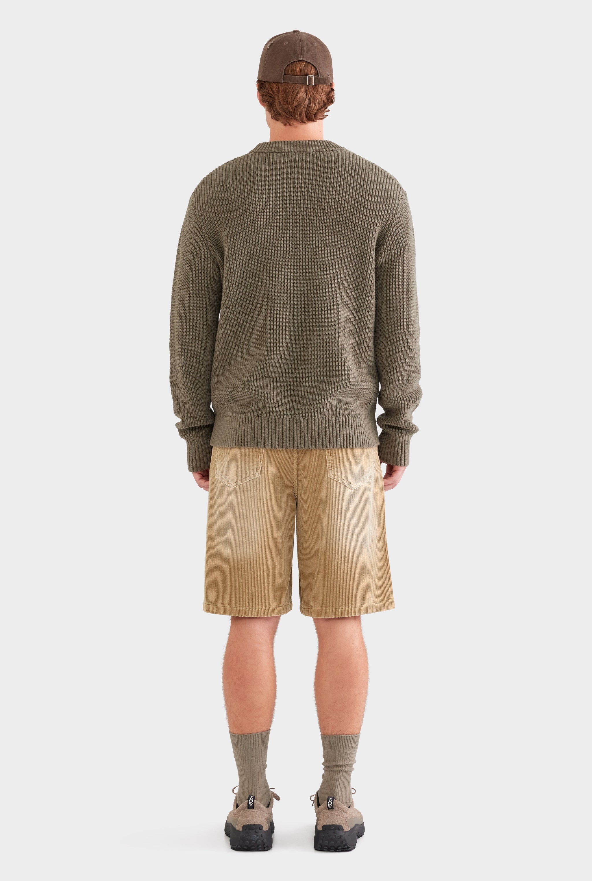 Relaxed Cotton Knit Sweater - Smokey Olive