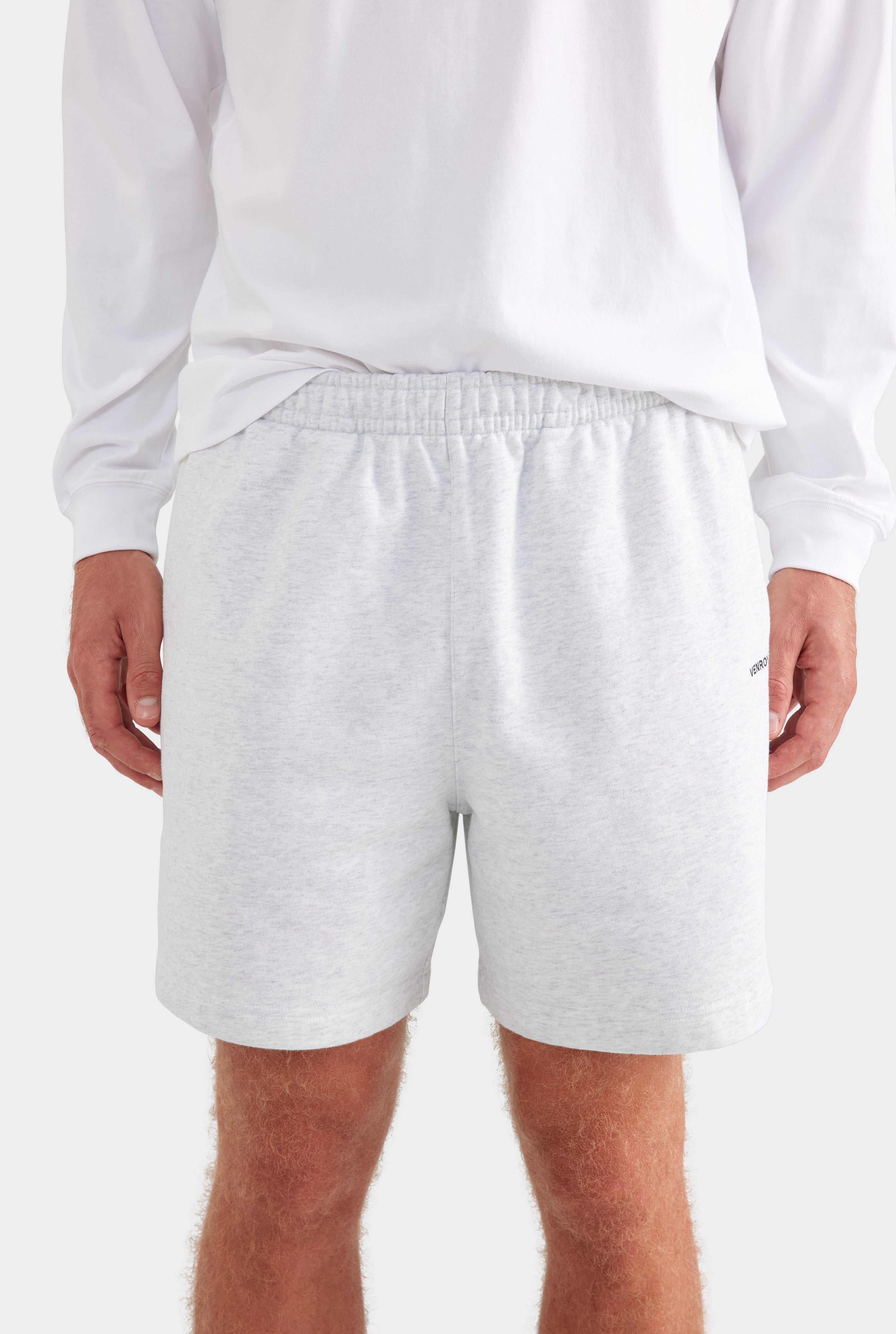 Fleece Track Short - Light Grey Marl