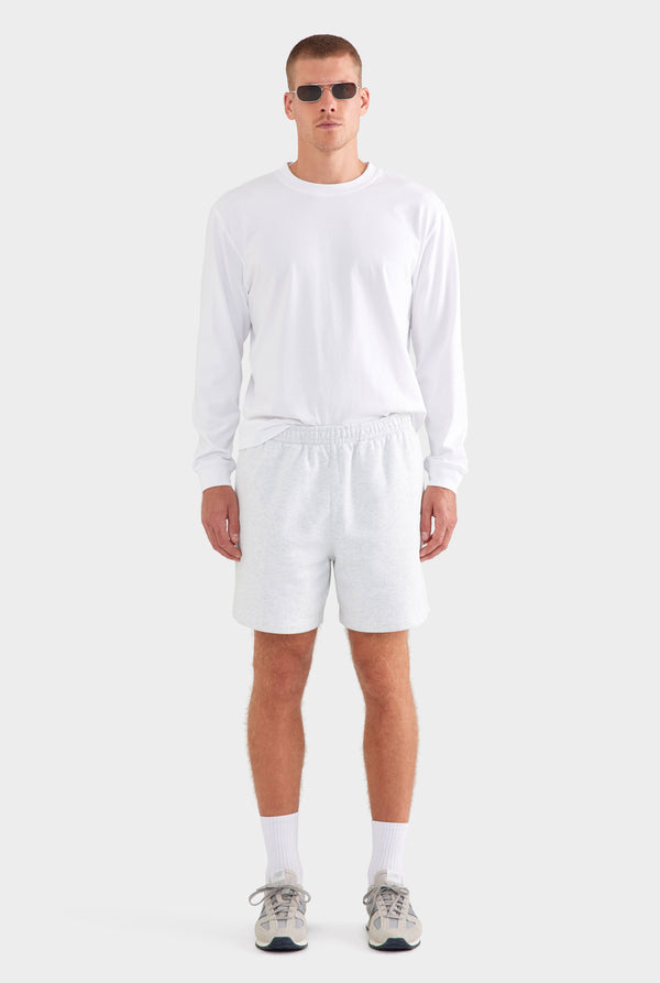 Fleece Track Short - Light Grey Marl