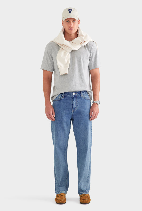 Straight Leg Denim Jean - Light Blue
