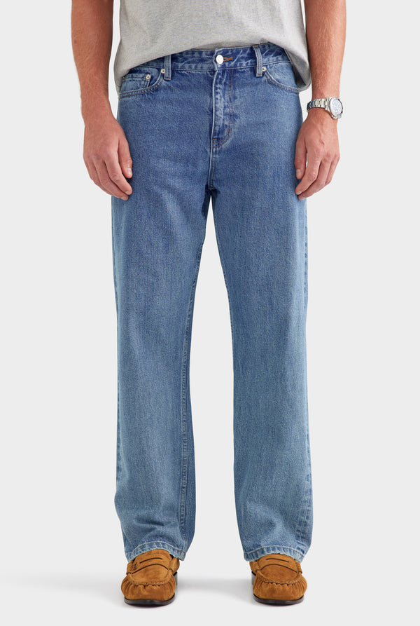 Straight Leg Denim Jean - Light Blue