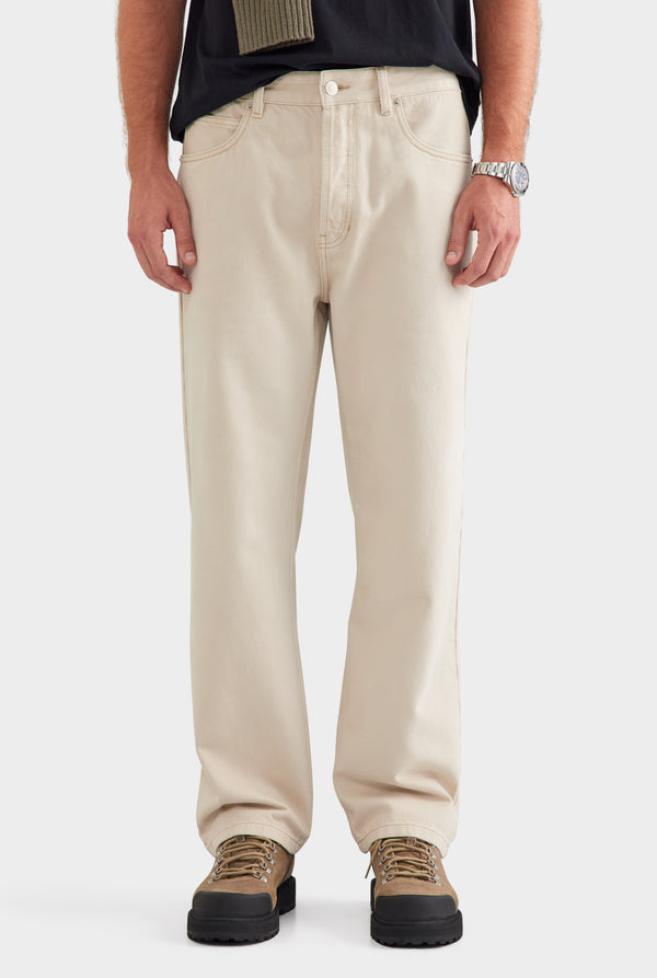 Pigment Dyed Straight Leg Denim Jean - Washed Stone