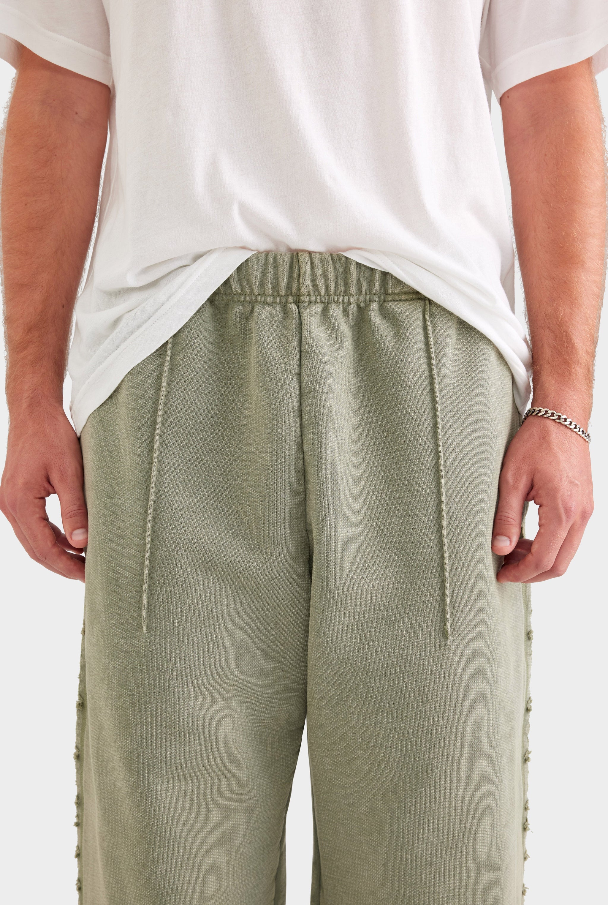 Distressed Heavyweight Track Pant - Washed Olive