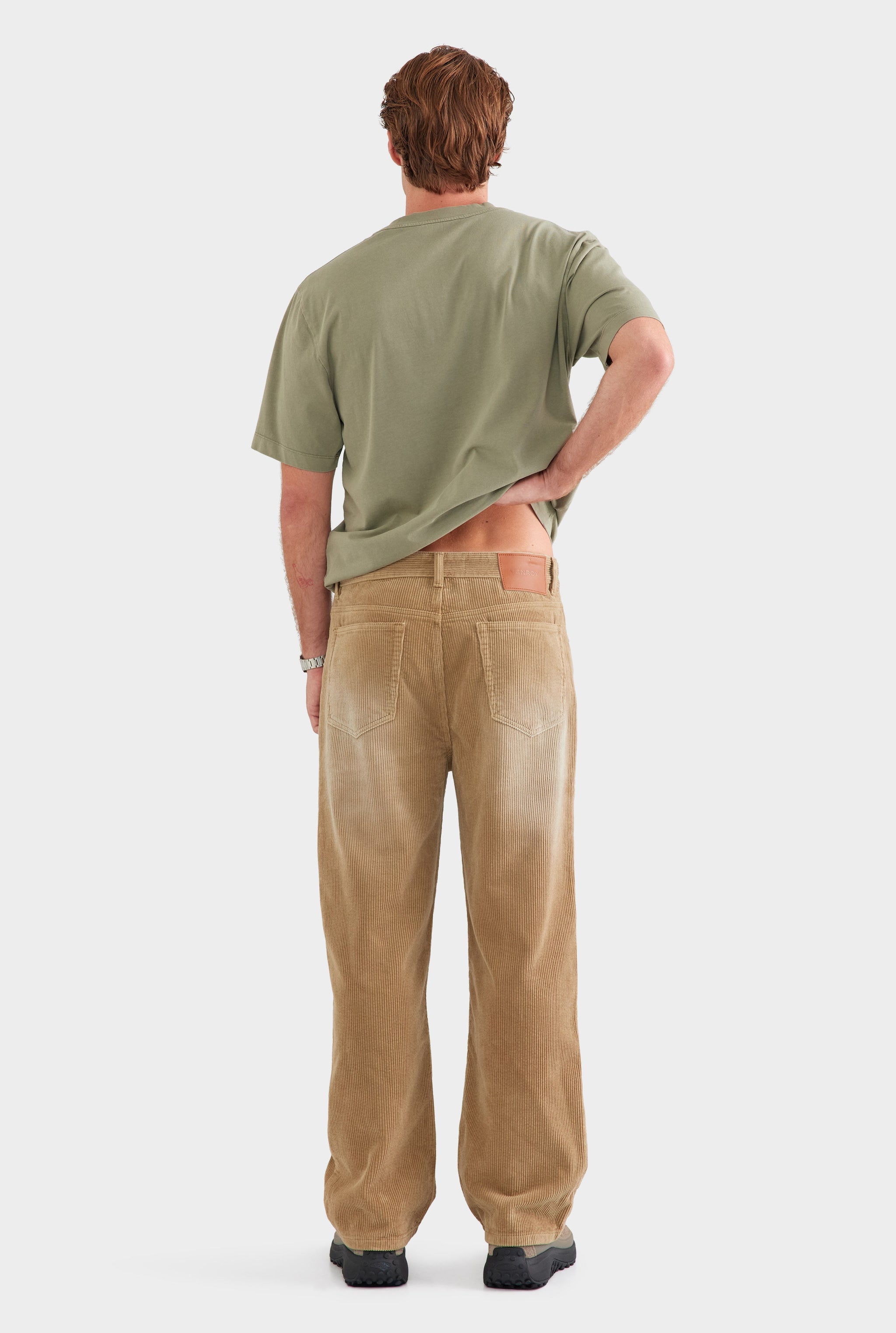 Straight Leg Cord Jean - Washed Beige